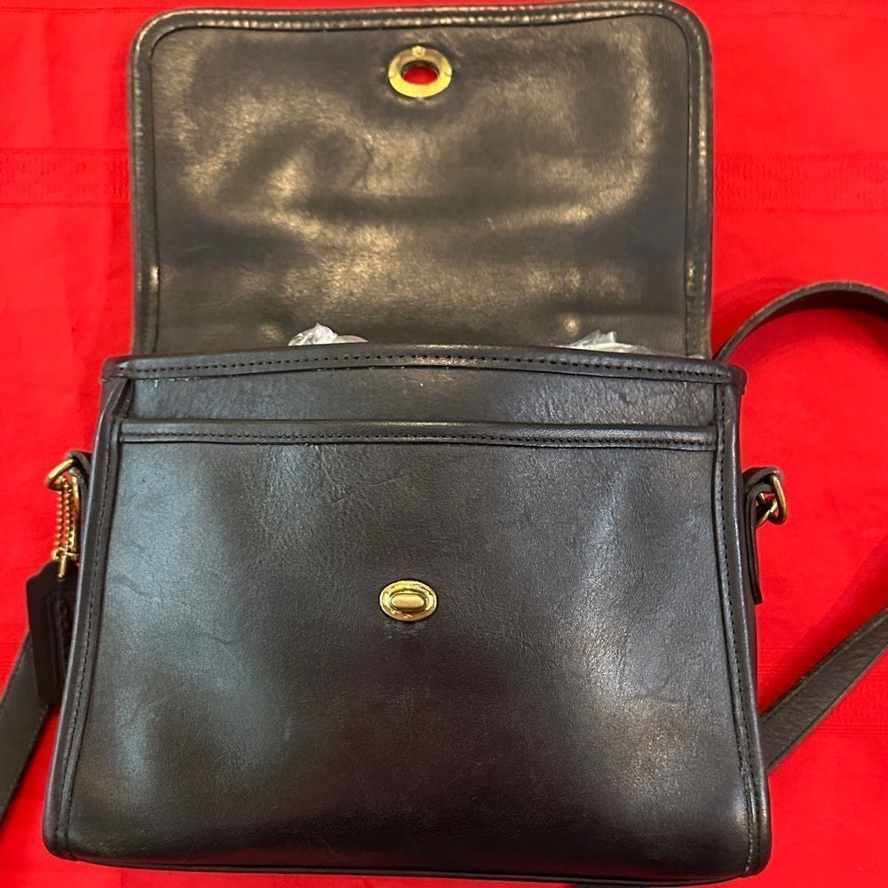 Authentic Vintage Coach Court Black Leather Top-Handle Shoulder Bag 9870 - Picture 10 of 14